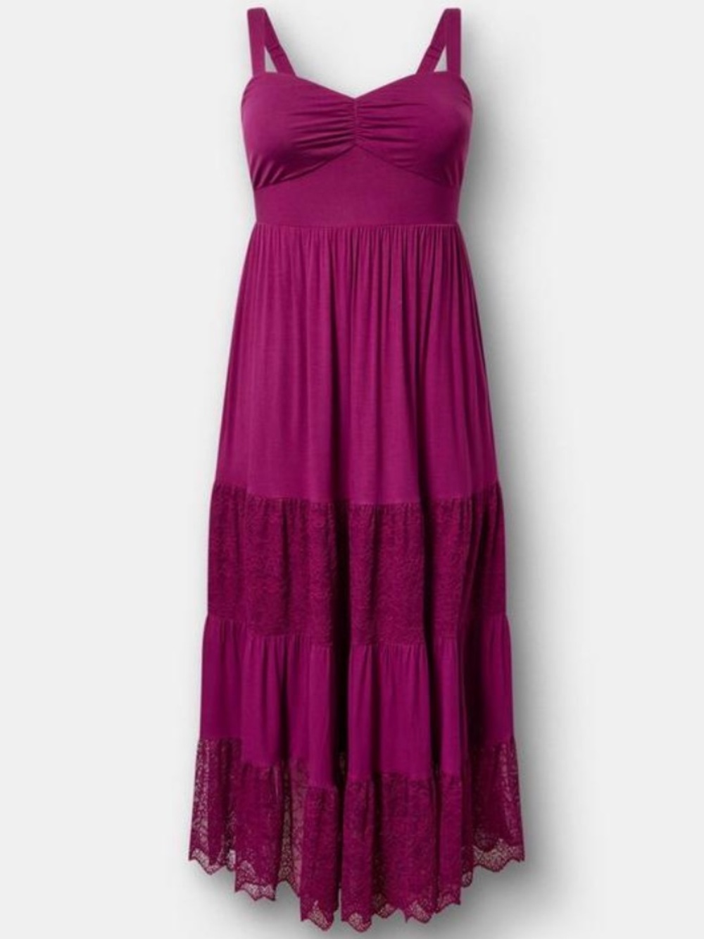 Torrid Sweetheart Lace Inset Maxi Dress Size 00(US10) Plum Caspia NWT